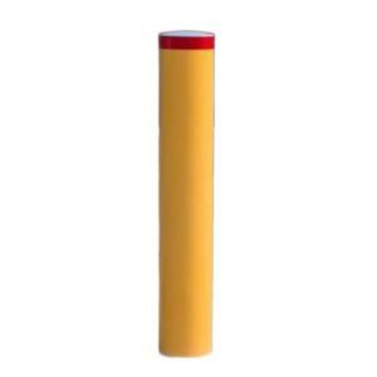 Bollard Round Centurion 140 x 1200mm Surface Mounted Heavy Duty Galvanised and Powder Coated Yellow EE267632